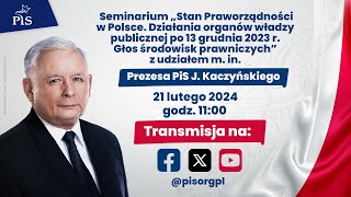 Seminarium „Stan Praworządności w Polsce Działania organów władzy publicznej po 1312 2023 r” [upl. by Nekciv699]