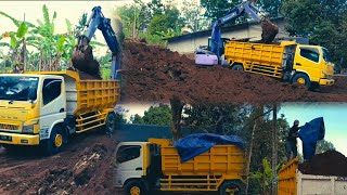 Dump truck excavator work digging dirt land clearing [upl. by Nivad25]