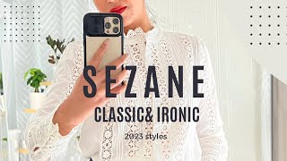 SEZANE  Try on haul Rym shirtCynthia shirt  classic lace white shirts  Sezane haul timeless [upl. by Attenej]