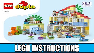 LEGO Instructions  DUPLO  10994  3 in 1 Family House [upl. by Dulciana]