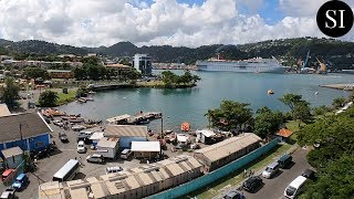 View of Castries St Lucia 🇱🇨 from Finance Administrative Centre  Caribbean  4K [upl. by Bates]