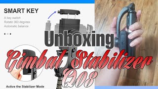 Murang Gimbal Stabilizer Q08  Unboxing  Review  Selfie Stick Tripod [upl. by Merta]