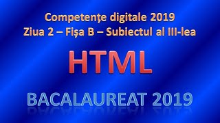 Competente digitale 2019  Ziua 2 HTML [upl. by Dat]