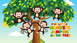 quot🎵 Five Little Monkeys Jumping on The Tree  A Fun amp Educational Dance Party for Kids 🐒✨quot [upl. by Maurilia]