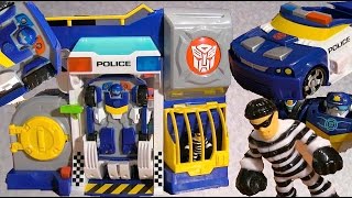 Chase Rescue Bots and Robbers Police Headquarters  Unbox and Review [upl. by Nus]