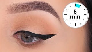 5 MINUTE Winged Eyeliner Tutorial [upl. by Ielerol]