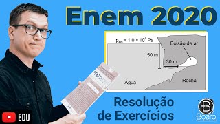 ENEM 2020  RESOLUÇÃO dos EXERCÍCIOS  Um mergulhador fica preso ao explorar uma caverna no oceano [upl. by Beshore]