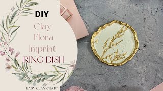 DIY Clay Dish Flora Imprinting Air Dry Clay Dish airdryclaycrafts imprintingflora [upl. by Nnyliram]