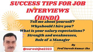 Interview skill Success Tips for Job Interviews HindiTop Five Interview Questions Soft Skills [upl. by Josey]