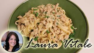 Light Fettuccine Alfredo Recipe  Laura Vitale  Laura in the Kitchen Episode 308 [upl. by Levania]