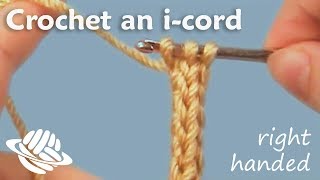 Crochet an icord righthanded version [upl. by Coshow432]