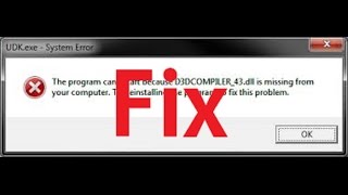 Fix D3DCOMPILER43dll is missing in Windows 11  10  How To Solve d3dcompiler 43 dll Not Found [upl. by Elehcir]