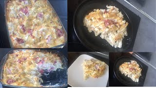 FAIRE LES PATES AU FOURGRATIN DES PATES AU JAMBONPATES JAMBON A LA CREME FRAICHE [upl. by Icart]