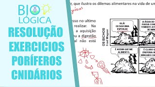 BIO LOGICA RESOLUÇÃO DE EXERCÍCIOS  PORÍFEROS E CNIDÁRIOS [upl. by Ahsetel]