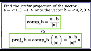 Find scalar vs vector projection [upl. by Earased934]