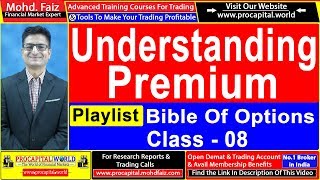 Procapital Bible of Options class 08  option premium explained in hindi  option premium analysis [upl. by Nilac]