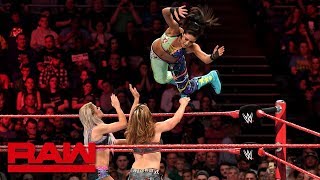 Bayley vs Alexa Bliss vs Mickie James  Money in the Bank Qualifying Match Raw May 14 2018 [upl. by Ayam600]