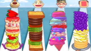 NOODLE RUN vs SANDWICH RUN vs ICE CREAM RUNNER vs PANCAKE RUN  Gameplay Mega Levels Android ios [upl. by Nilerual]