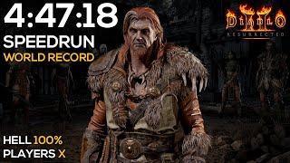 FASTEST 100 HELL DRUID SPEEDRUN  WORLD RECORD  44718 IGT  45449 RTA  DIABLO 2 RESURRECTED [upl. by Darrick]