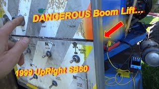 Dangerous Boom Lift Goes NUTS 99 UpRight SB60 [upl. by Demetris]