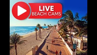 Live Beach Cam Hollywood Beach Broadwalk Florida [upl. by Naitirb76]