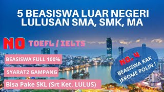 Beasiswa Luar Negeri Lulusan SMA SMK MA  FULLY FUNDED  beasiswaluarnegeri beasiswafullyfunded [upl. by Ozzy]