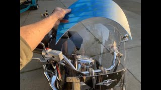 How to prepare to cut  trim a motorcycle windshield and the saw I used [upl. by Nylsirk]