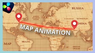 Map Animation in DaVinci Resolve  Intermediate Fusion Tutorial [upl. by Higbee]