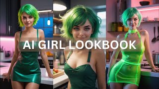 AI GIRL LOOKBOOK  35  Neon Girl [upl. by Rrats]