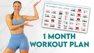 DECEMBER WORKOUT PLAN  1 Month Workout Challenge [upl. by Blakely157]