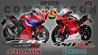 HONDA CBR500R vs KOVE 450RR SPECS COMPARISON [upl. by Robillard366]