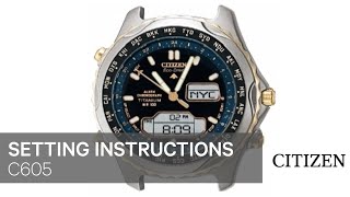 Citizen Watch Setting Instruction — C605 [upl. by Safier391]