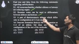 Find true and false from the following statements regarding carbohydrates S1 All monosaccharide [upl. by Dalila]