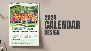 Printable 2024 Calendar Design in Photoshop  Calendar 2024 Template [upl. by Lyle]