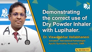 Demonstrating the correct use of Dry Powder Inhaler DPI with Lupihaler Learn now [upl. by Penhall813]