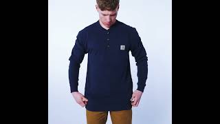 Carhartt K128 Workwear Pocket Henley Long Sleeve from MI Supplies [upl. by Ardnuhsed]