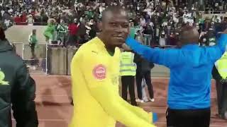 Bloem Celtic supporters sing for Mamelodi Sundowns players and coach Pitso Mosimane [upl. by Tristas]