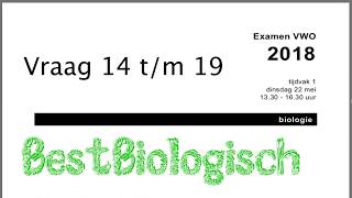 Biologie examen VWO 2018 1e tijdvak vraag 14 tm 19 [upl. by Carmencita]