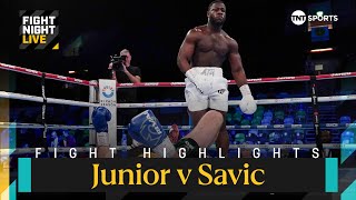 SAVAGE KNOCKOUT 🤯  Aloys Junior v Milosav Savic  Boxing Fight Highlights  FightNight [upl. by Ecnedurp631]