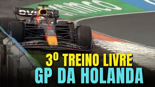 F1 2023  CHUVA NO TREINO MAX LIDERA COM RUSSELL BEM PRÓXIMO BANDEIRA VERMELHA  3º TL GP Holanda [upl. by Malorie]