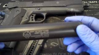 GSG 1911  Silencerco Sparrow silencer Video Review [upl. by Euphemie]