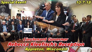 Lieutenant Governor Rebecca Kleefischs Reception Appleton WI 10718 [upl. by Ennaillij]