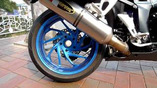 BMW K1200S  Akrapovic Exhaust SoundHD Movie [upl. by Avlis869]