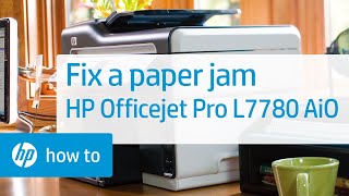 Fixing a Paper Jam  HP Officejet Pro L7780 AllinOne Printer  HP [upl. by Bywaters290]