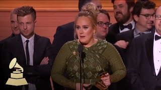 Adele Wins Album Of The Year  Acceptance Speech  59th GRAMMYs [upl. by Heidie718]