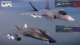 MiG41M Super Fulmar vs J35  VIP Strike Fighter Damage Test  Modern Warships [upl. by Leroi]