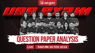 USS EXAM QUESTION PAPER ANALYSIS 🤩😱  AEGON LEARNING [upl. by Opiak676]