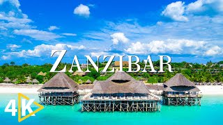 FLYING OVER ZANZIBAR 4K UHD  Relaxing Music With Stunning Beautiful Nature  4K Video Ultra HD [upl. by Ruosnam]