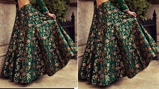 Lehenga cutting and stitching Partywear umbrella Lehenga cutting and stitching easy way [upl. by Carnay]