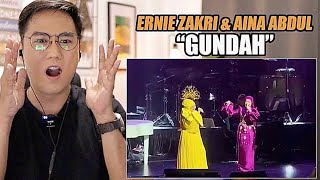 Ernie Zakri and Aina Abdul  Gundah duet  SINGER REACTION [upl. by Giule]